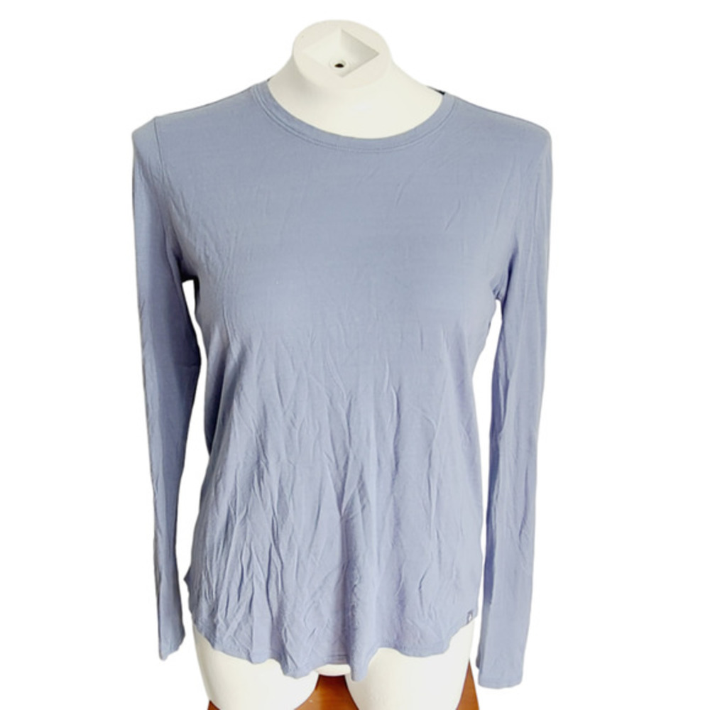 FIGS Womens XS Light Blue Pima Cotton Modal Long Sleeve Underscrub Top